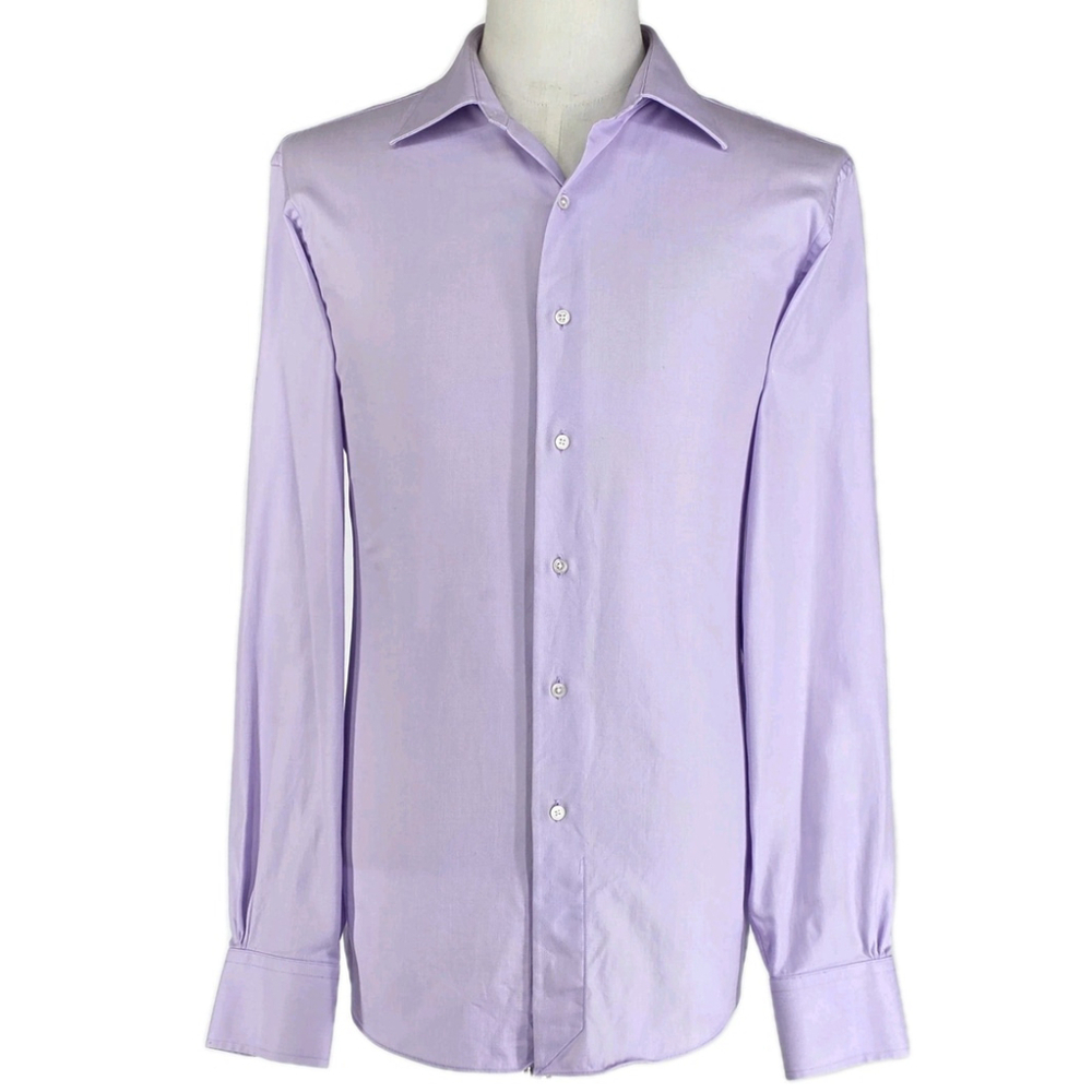Quiet Luxury Brooks Brothers Dress Shirt Men 17 Lavender Milano Fit Italian...